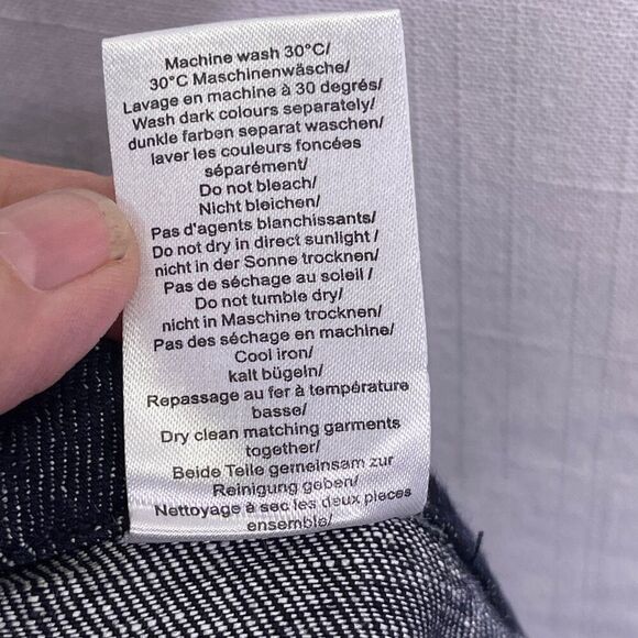 Poetry Blue Faux Wrap 100% Linen Wide Leg Chambray Cropped Culotte Pants Size 8 - Picture 11 of 12